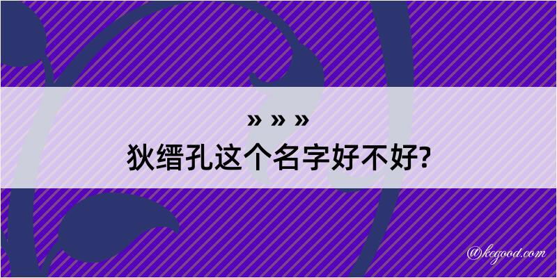 狄缙孔这个名字好不好?