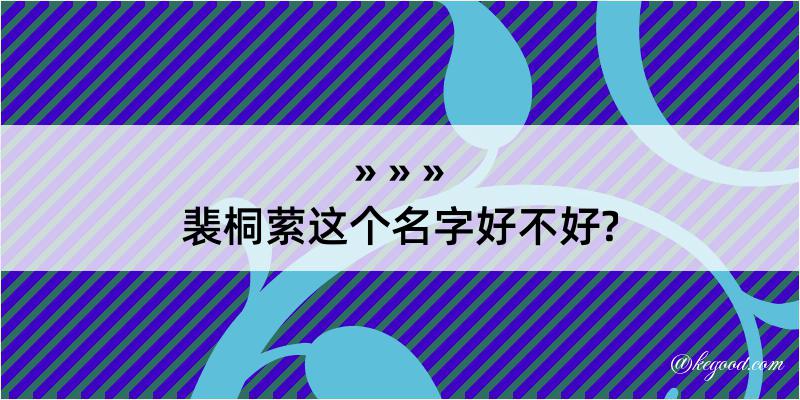 裴桐萦这个名字好不好?