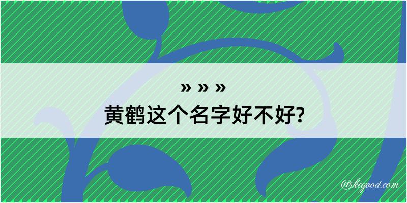 黄鹤这个名字好不好?