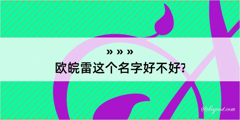 欧皖雷这个名字好不好?