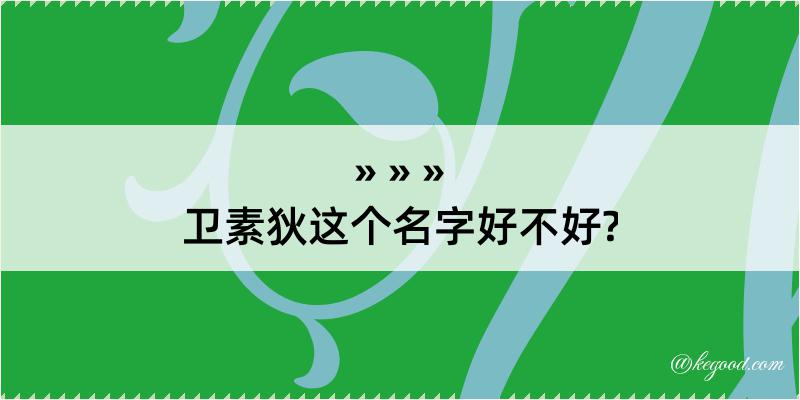 卫素狄这个名字好不好?