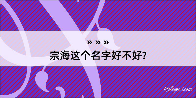 宗海这个名字好不好?