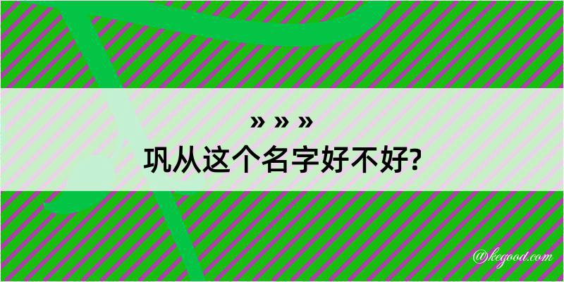 巩从这个名字好不好?