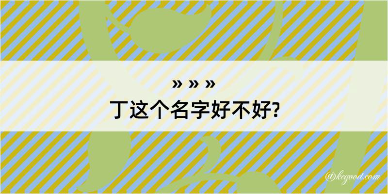 丁这个名字好不好?