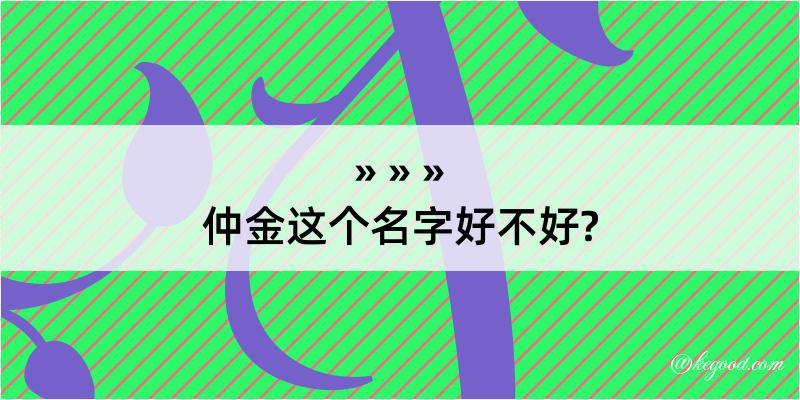 仲金这个名字好不好?