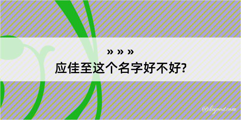 应佳至这个名字好不好?