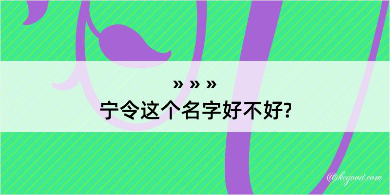 宁令这个名字好不好?