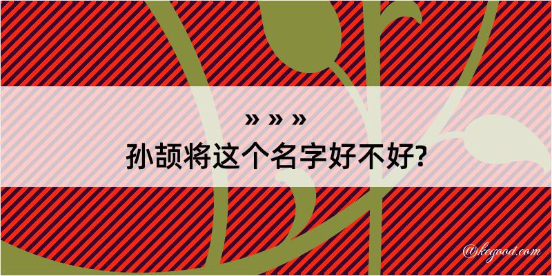 孙颉将这个名字好不好?