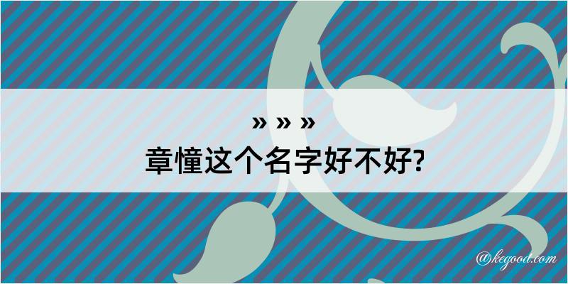 章憧这个名字好不好?