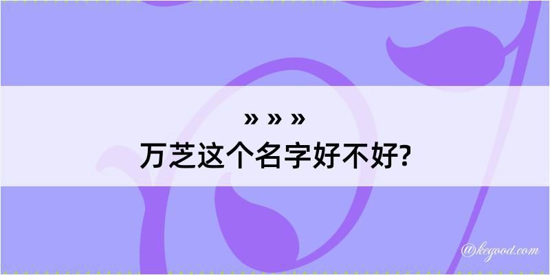 万芝这个名字好不好?