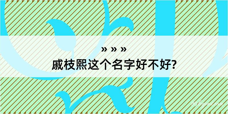 戚枝熙这个名字好不好?