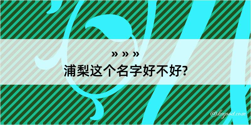 浦梨这个名字好不好?