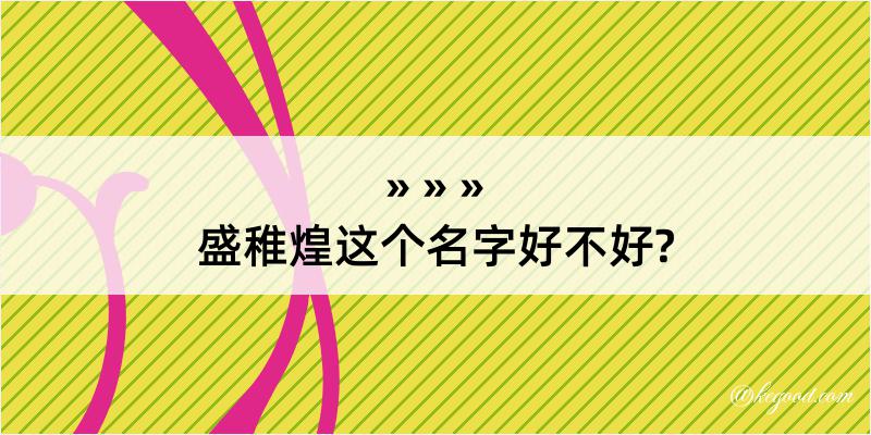 盛稚煌这个名字好不好?