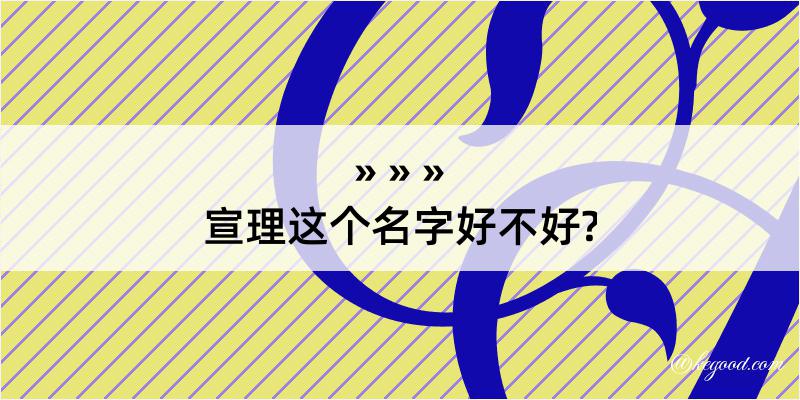 宣理这个名字好不好?