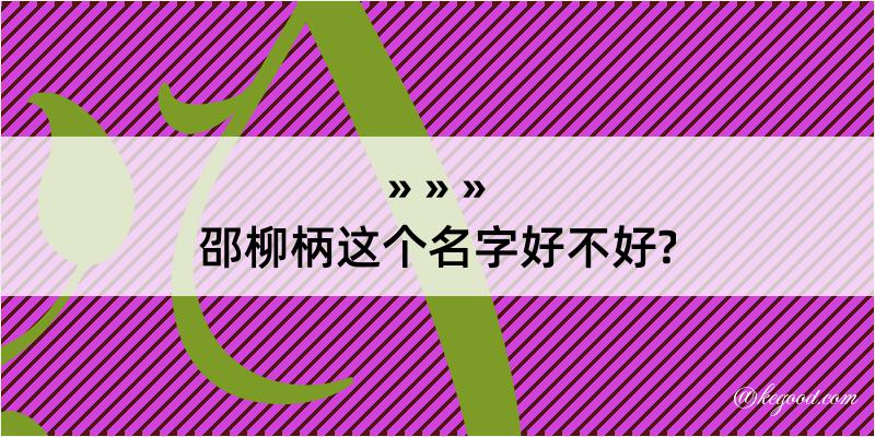 邵柳柄这个名字好不好?