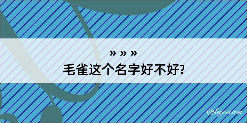 毛雀这个名字好不好?