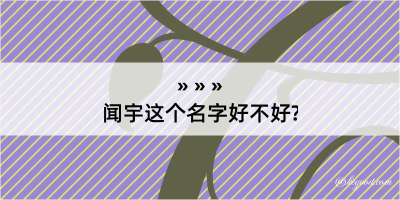 闻宇这个名字好不好?