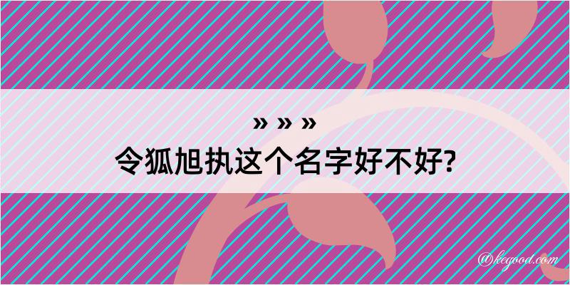 令狐旭执这个名字好不好?