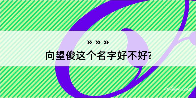 向望俊这个名字好不好?