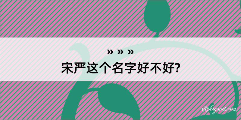 宋严这个名字好不好?