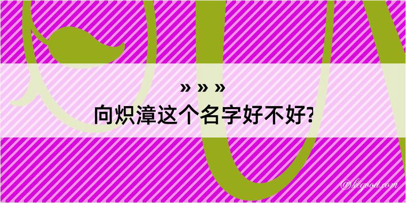 向炽漳这个名字好不好?