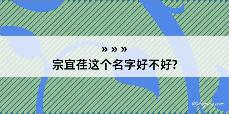 宗宜荏这个名字好不好?