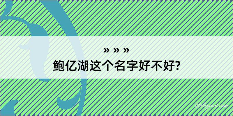 鲍亿湖这个名字好不好?