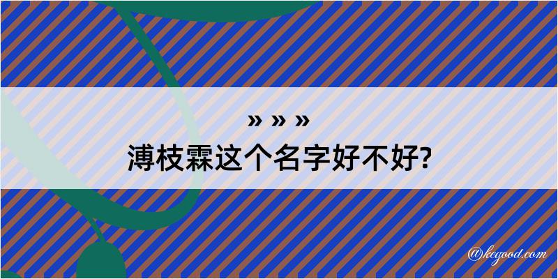 溥枝霖这个名字好不好?