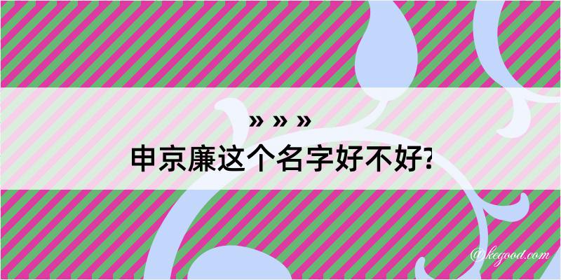 申京廉这个名字好不好?