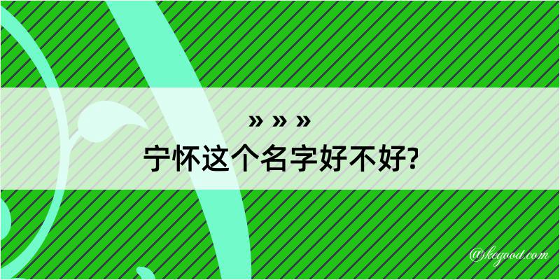 宁怀这个名字好不好?