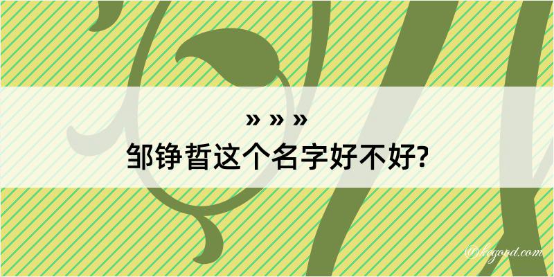 邹铮晢这个名字好不好?