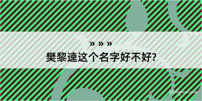 樊黎逵这个名字好不好?