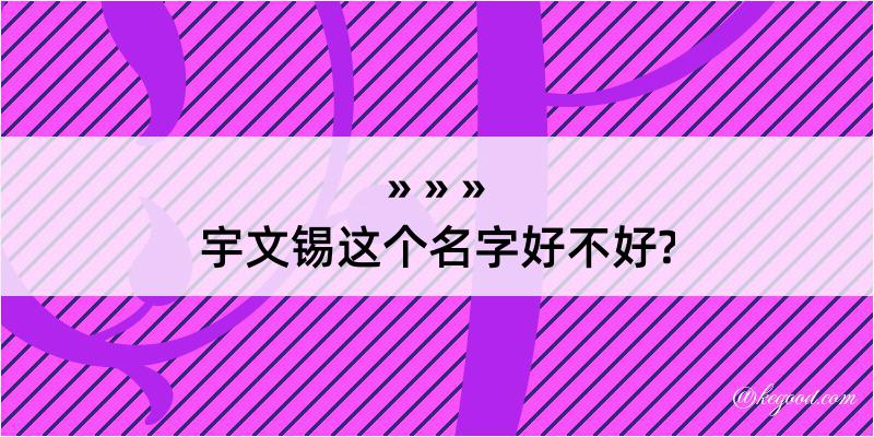 宇文锡这个名字好不好?