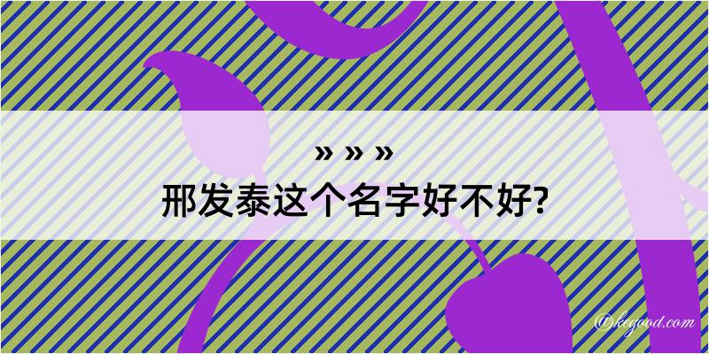 邢发泰这个名字好不好?