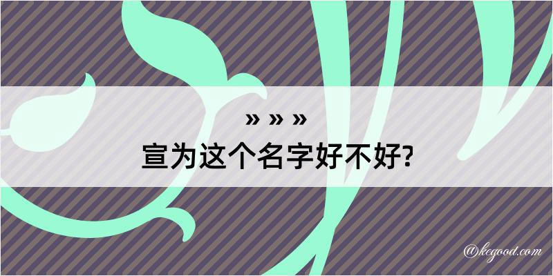 宣为这个名字好不好?