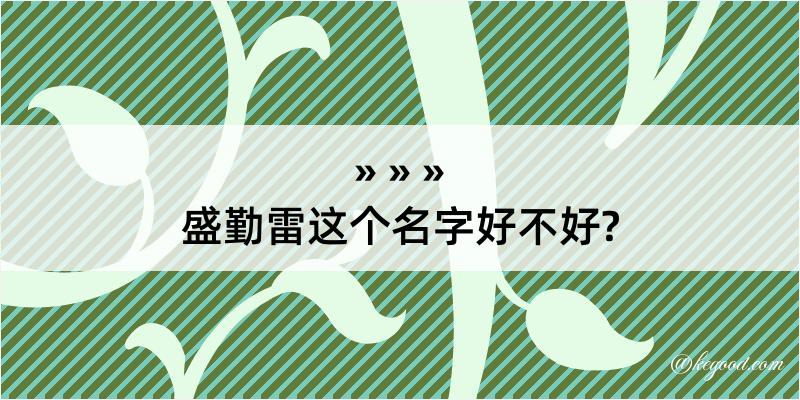 盛勤雷这个名字好不好?