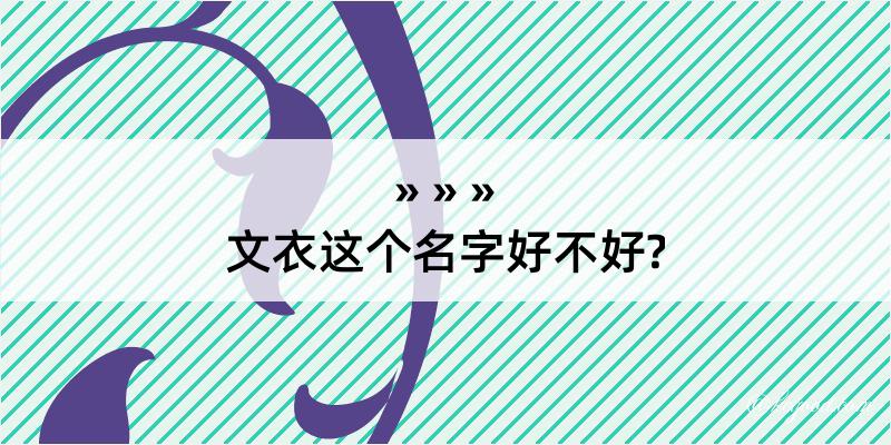 文衣这个名字好不好?