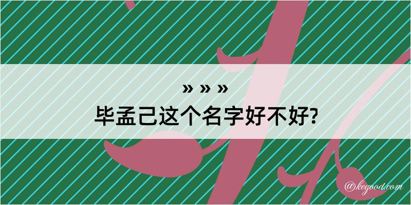 毕孟己这个名字好不好?