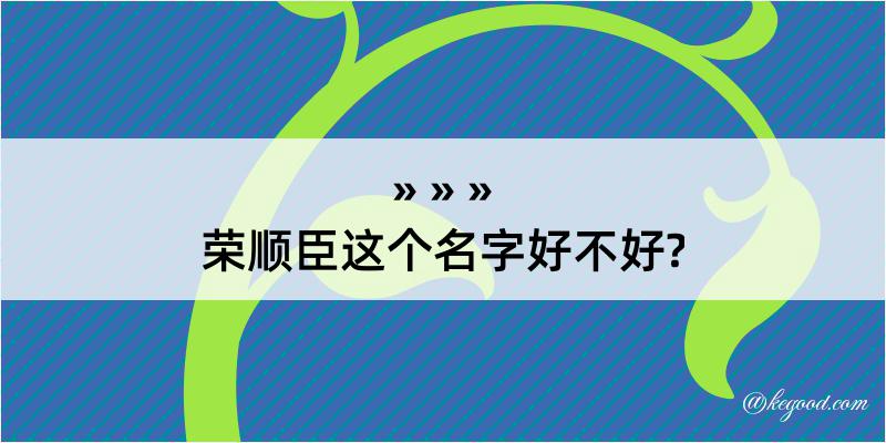 荣顺臣这个名字好不好?