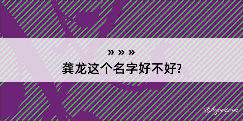 龚龙这个名字好不好?