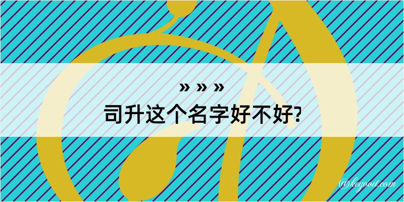 司升这个名字好不好?