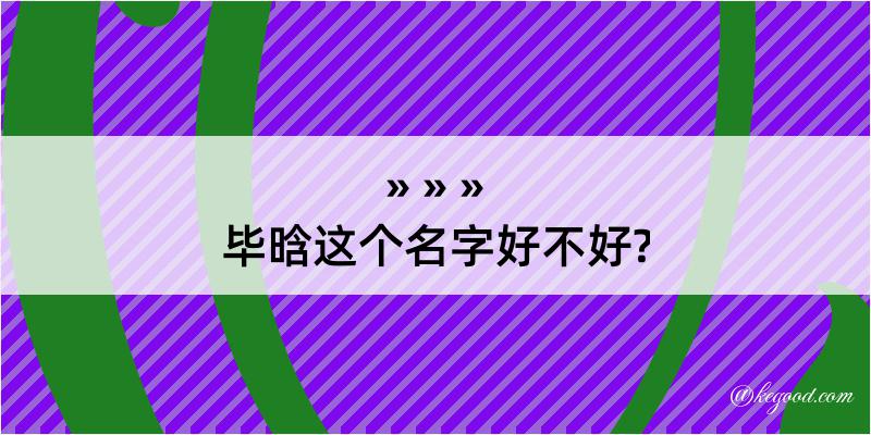 毕晗这个名字好不好?