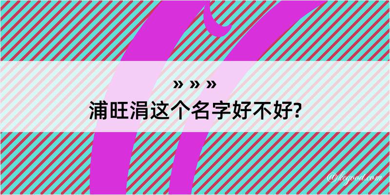 浦旺涓这个名字好不好?