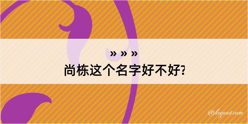 尚栋这个名字好不好?