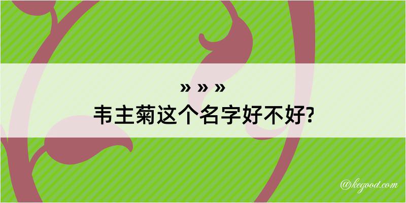 韦主菊这个名字好不好?