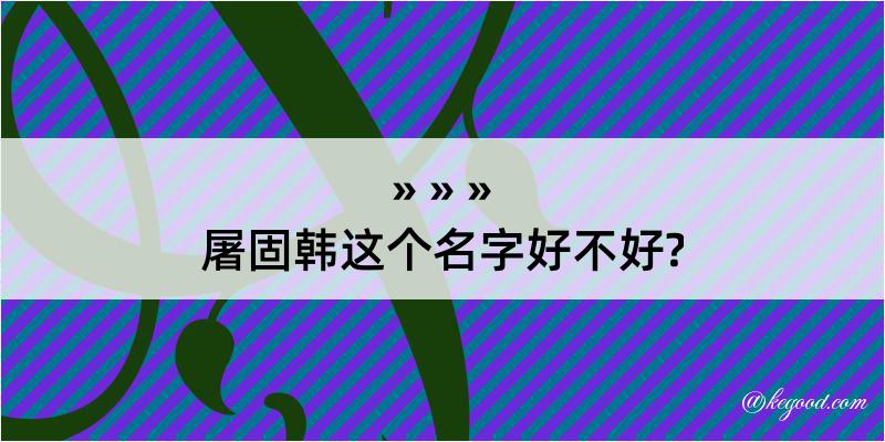 屠固韩这个名字好不好?