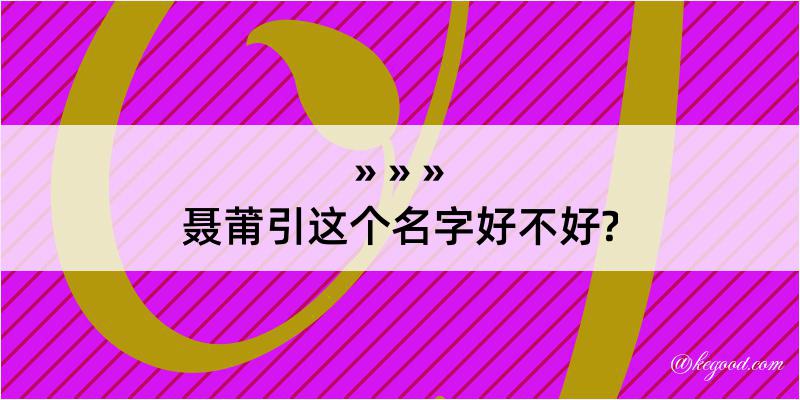 聂莆引这个名字好不好?