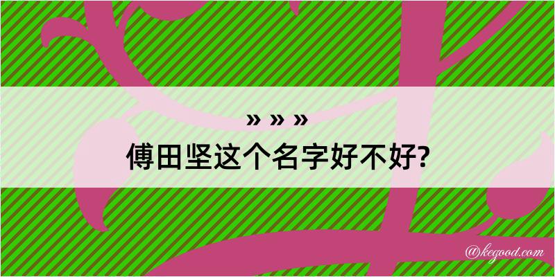 傅田坚这个名字好不好?