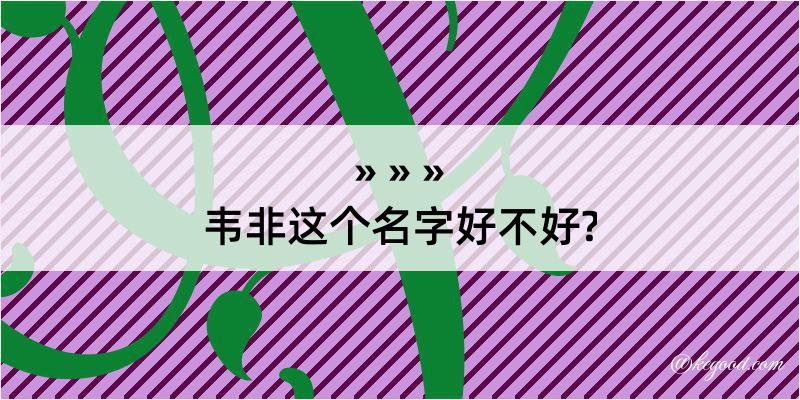 韦非这个名字好不好?