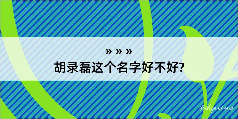 胡录磊这个名字好不好?